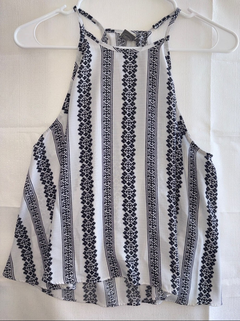 Paper Crane Black & White Striped Halter Cami #1
